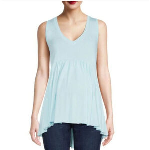 Planet Motherhood Maternity Tank Top with Empire Waist in Spun Sugar Blue NWT